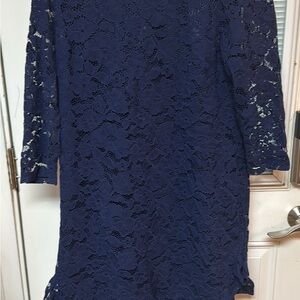 Vince Camuto Blue Sheath Dress with Bell Sleeves